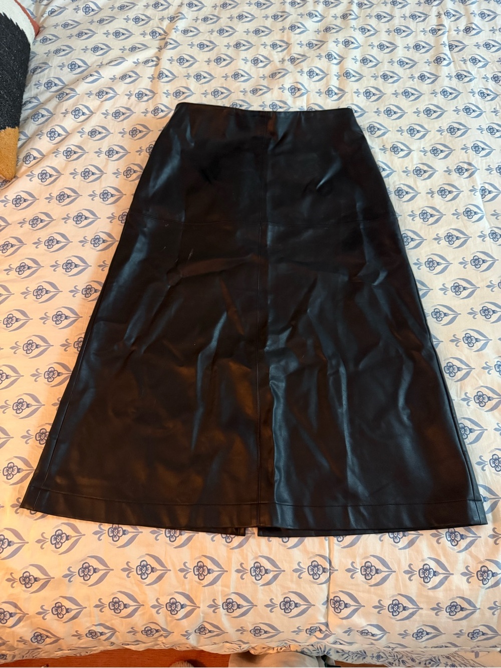 Astr Black Faux Leather A-Line Skirt